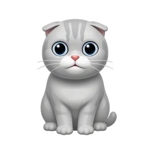 Scottish Fold cat with ears folded forward and large round eyes
