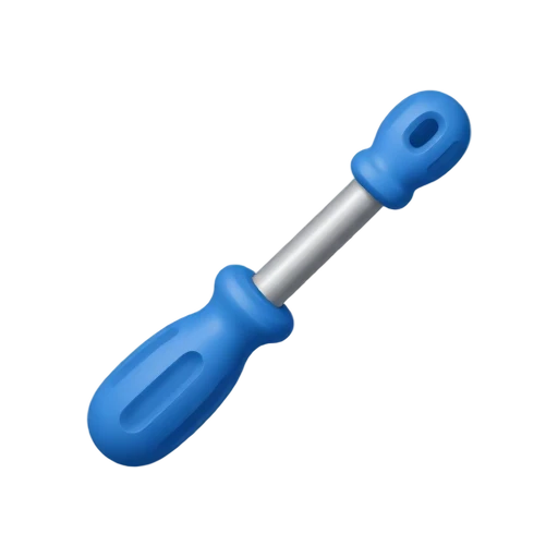 One blue-handled flathead screwdriver angled diagonally, silver shaft visible, no hand, shadow, or scenery.