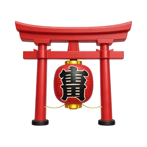 red gateway and giant hanging lantern, depicting Sensō-ji Kaminarimon Gate.