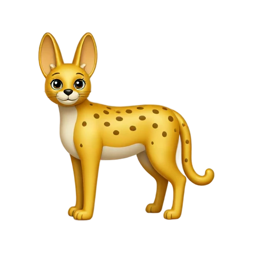 Tall serval cat with huge ears emoji