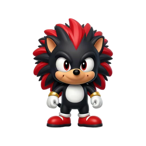 Black and red hedgehog character emoji