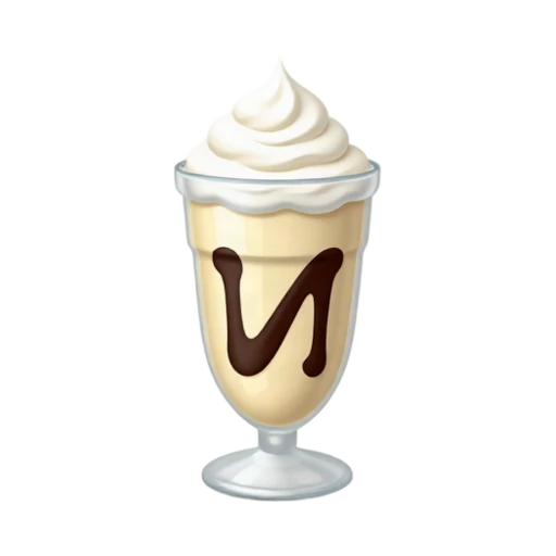 Vanilla milkshake with dark chocolate swirls