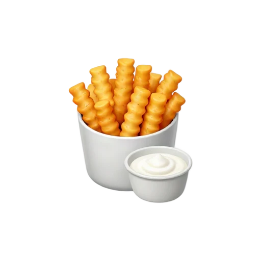 Spicy ridged fries with a ranch dipping cup
