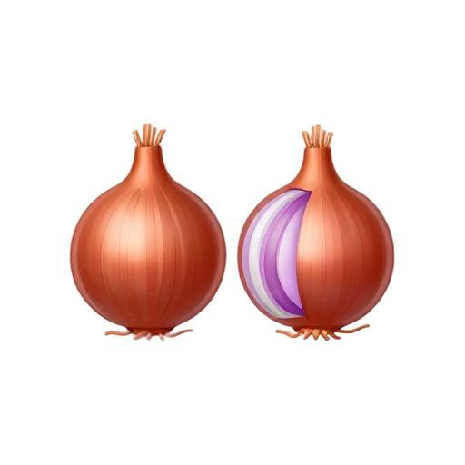 Copper-skinned shallots with one peeled purple layered bulb