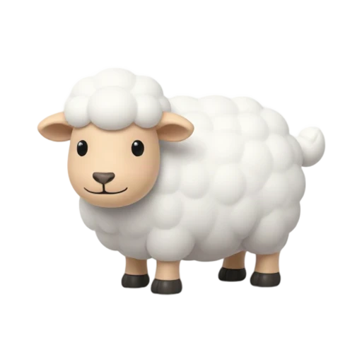 White fluffy sheep standing