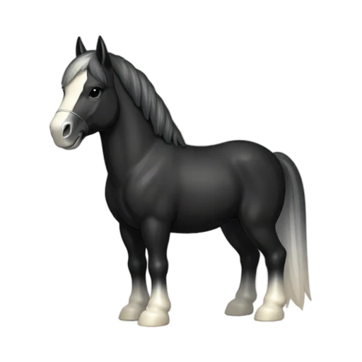 Black Shire draft horse emoji