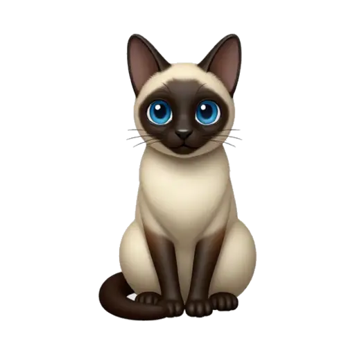 Siamese cat sitting with blue eyes