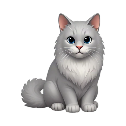 Large fluffy Siberian cat with thick ruff and bushy tail