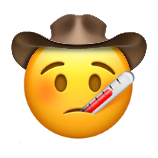 Sick Cowboy on a transparent background with a brown cowboy hat.
