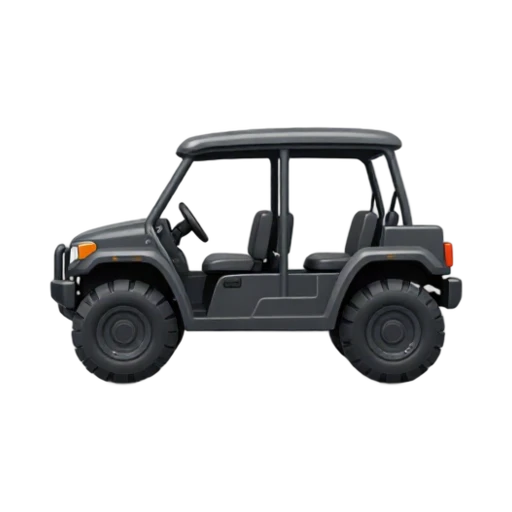 Side-by-Side UTV with two-seat open cabin and protective roll cage