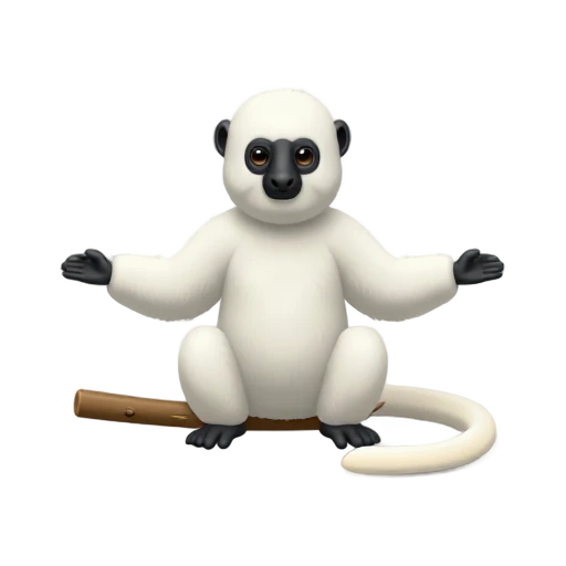 White sifaka lemur emoji