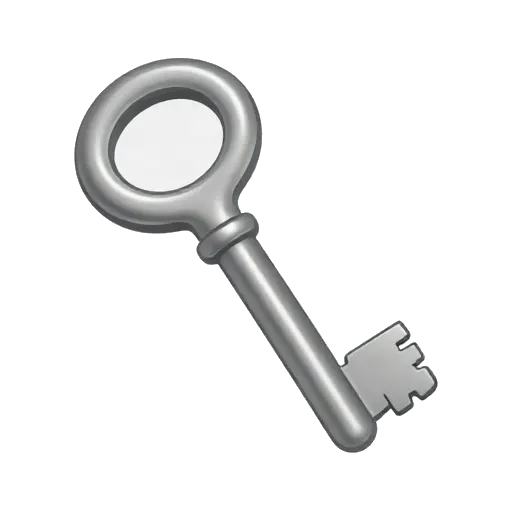 Polished silver key