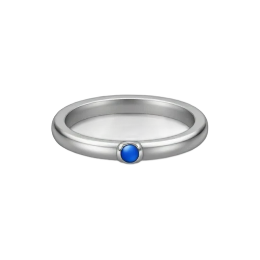 Silver ring with blue gemstone