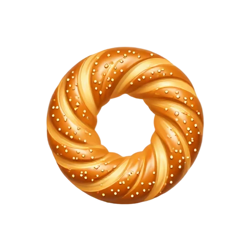 Sesame-covered simit bread ring emoji
