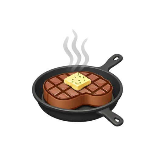 Sizzling steak with butter emoji