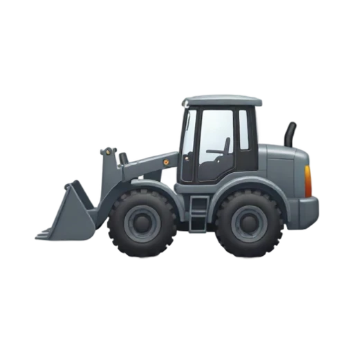 Skid-Steer Loader with short front bucket and boxy caged cab