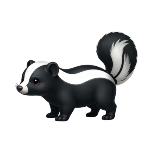 Black and white skunk standing