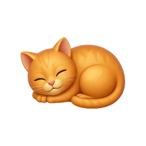 Sleeping orange cat curled into a circle with tail over nose