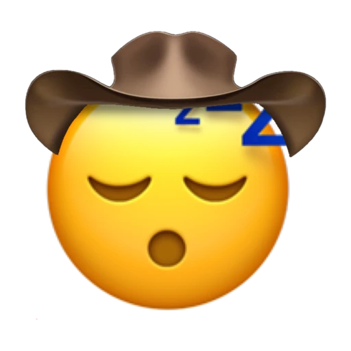 Sleeping Cowboy on a transparent background with a brown cowboy hat.