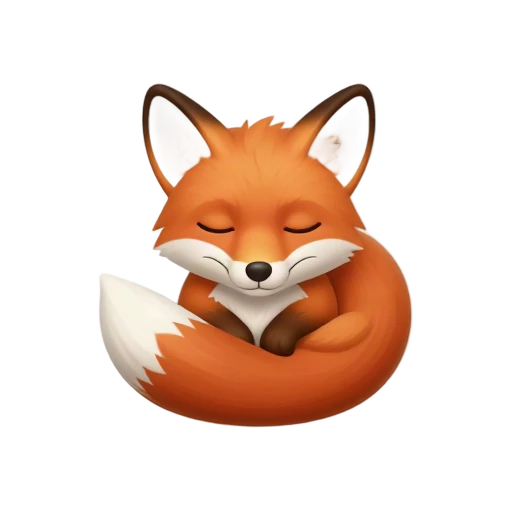 Sleeping red fox curled with tail over its nose