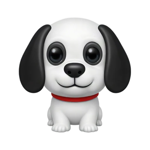 White cartoon beagle with black ears emoji