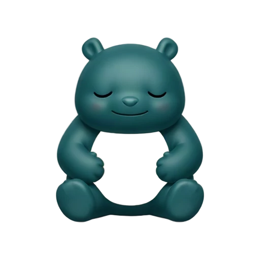 Sleepy round teal creature with cream belly emoji