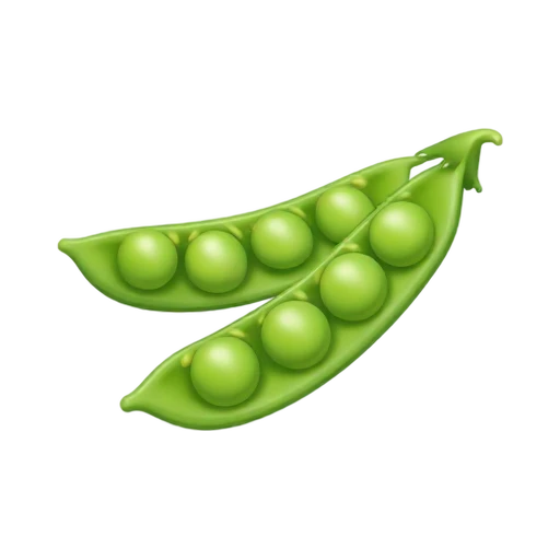 Flat snow pea pods with visible small round peas inside