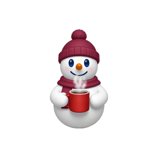 Snowman holding hot cocoa emoji