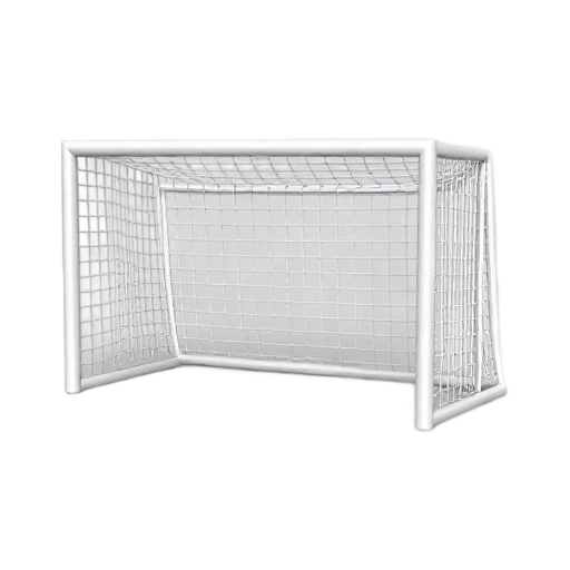 White soccer goal with mesh net