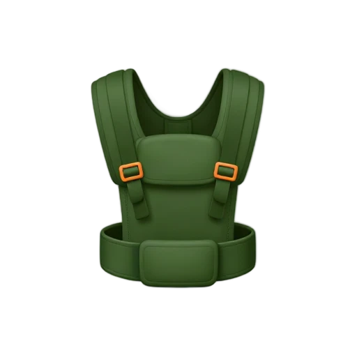 Soft baby carrier with two padded shoulder straps and front support pouch