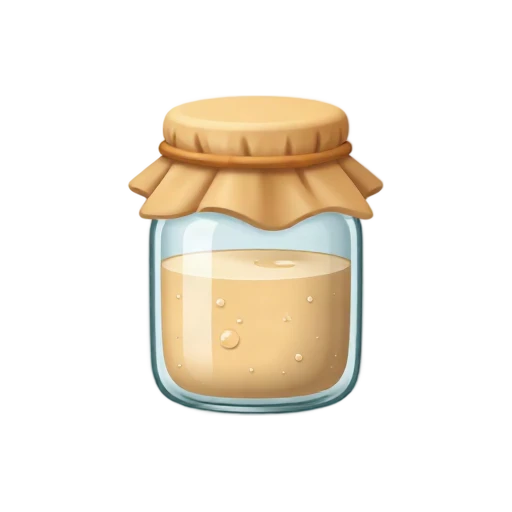 Bubbly sourdough starter jar emoji