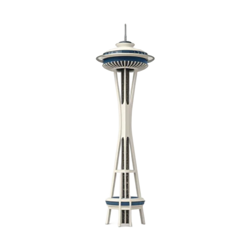 Seattle Space Needle tower with saucer-shaped deck