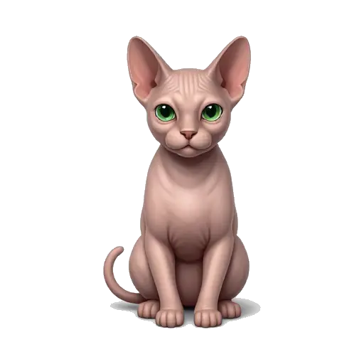 Hairless sphynx cat sitting