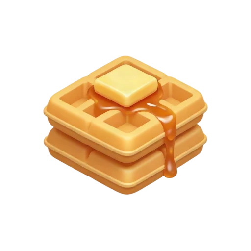 Stack of waffles with butter emoji