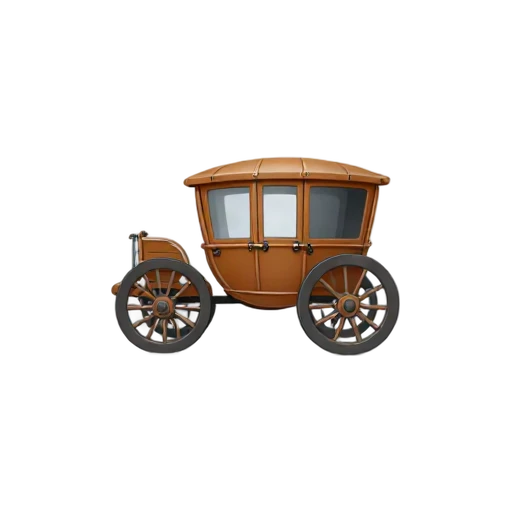 Stagecoach with wooden passenger carriage and four spoked wheels