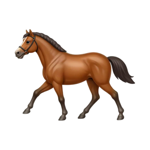 Bay Standardbred trotting horse emoji