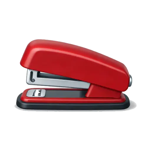 Glossy red office stapler