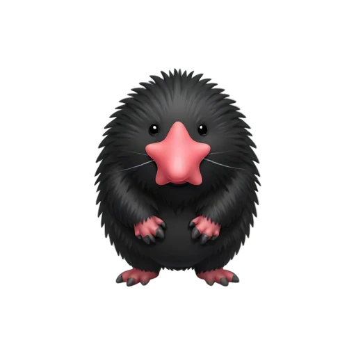 Star-nosed mole with pink star nose emoji
