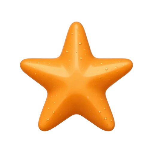 Orange five armed starfish