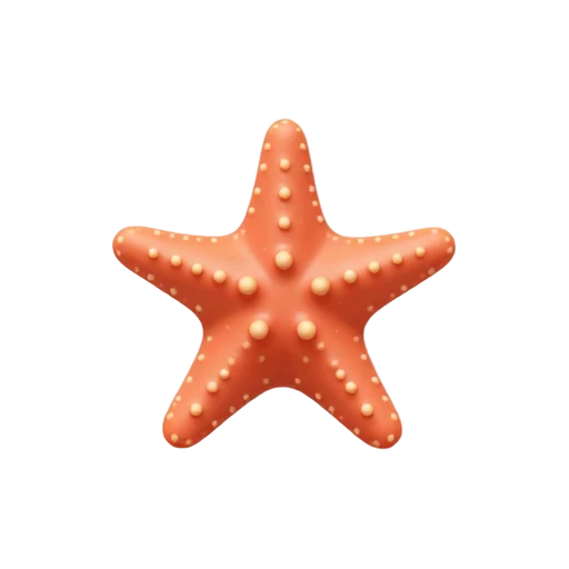 Underside of a five-armed starfish with tube feet