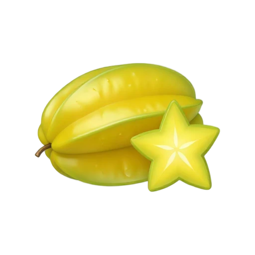 Yellow starfruit with star-shaped slice emoji