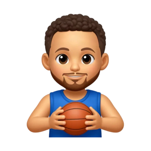 Stephen Curry, holding one orange basketball at his chest with both hands, wearing a plain blue sleeveless basketball jersey with no lettering