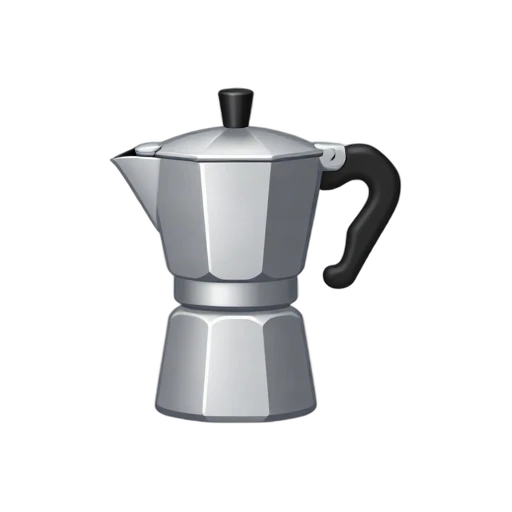Silver octagonal stovetop moka pot emoji