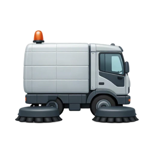 Street Sweeper with wide rotating side brush and large vacuum body
