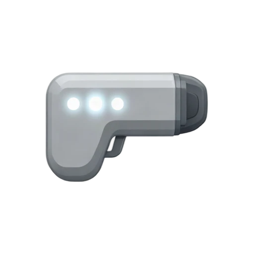 Stud finder with handheld rectangular housing and glowing detection indicator