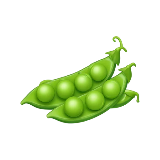 Bright green plump sugar snap pea pods with visible round peas