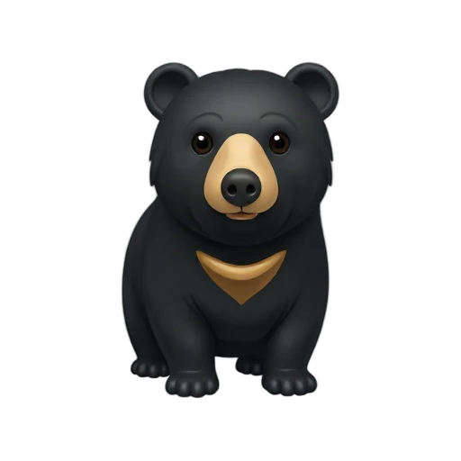 Sun bear with gold chest patch emoji