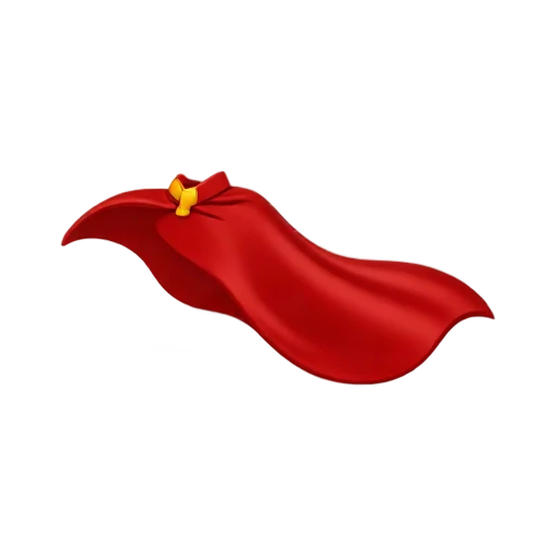 Red superhero cape in motion emoji
