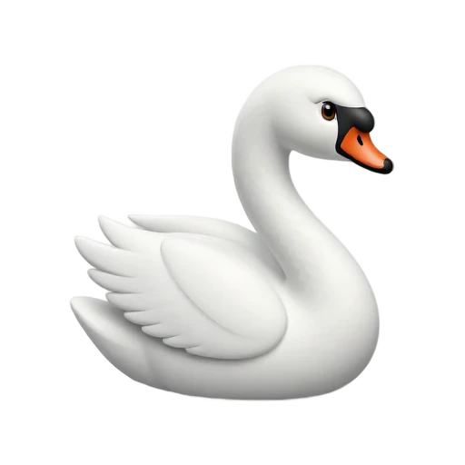 White swan with curved neck