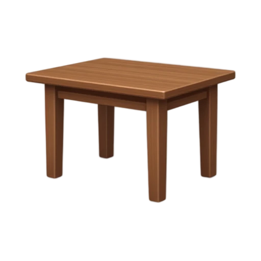 Plain brown wooden table with rectangular top and four legs